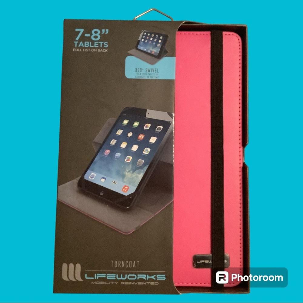 Lifeworks Case for Tablets is brand new! Fits 7 - 8” tablets. 360  degree swivel